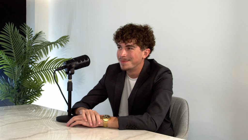 Will Taubenheim recording a podcast interview